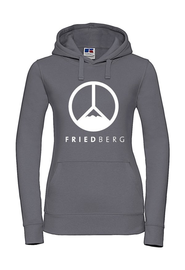 Friedberg Peace Hoodie Damen grau/weiss
