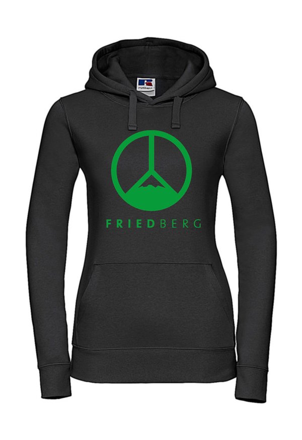 Friedberg Peace Hoodie Damen schwarz/grün